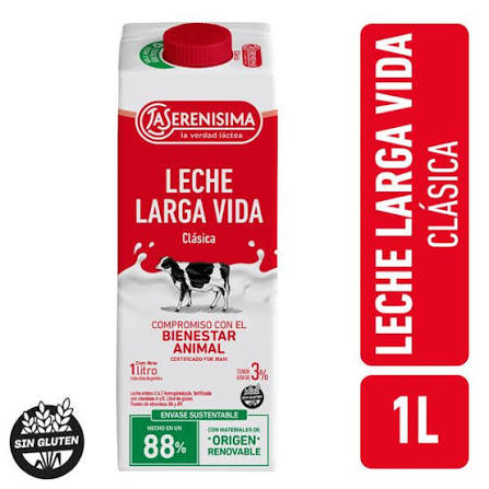 LECHE LA SERENISIMA ENTERA BRICK     3%   X 1L